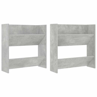 Vidaxl wandschoenenkasten 2 st 60x18x60 cm spaanplaat betongrijs