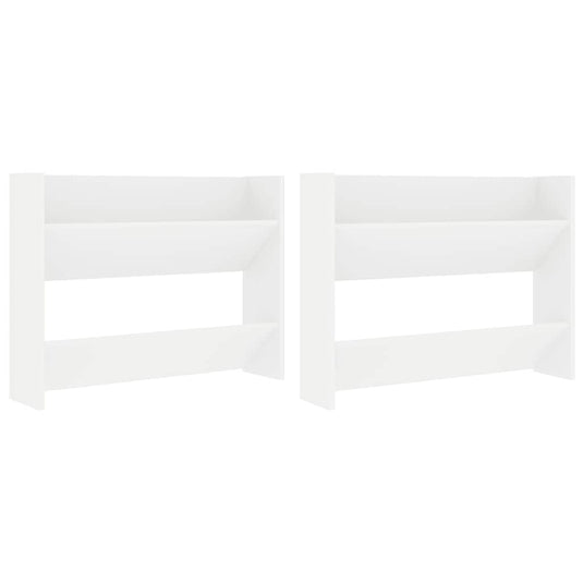 Vidaxl wandschoenenkasten 2 st 80x18x60 cm spaanplaat wit