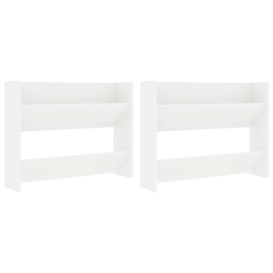 Vidaxl wandschoenenkasten 2 st 80x18x60 cm spaanplaat wit