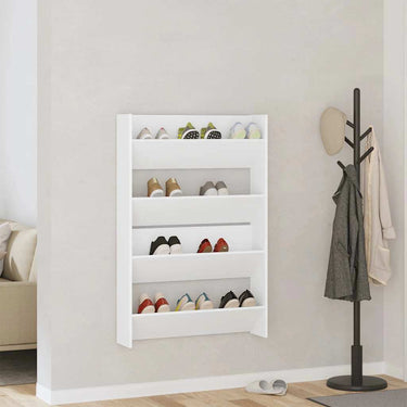 Vidaxl wandschoenenkasten 2 st 80x18x60 cm spaanplaat wit