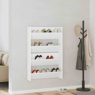 Vidaxl wandschoenenkasten 2 st 80x18x60 cm spaanplaat wit