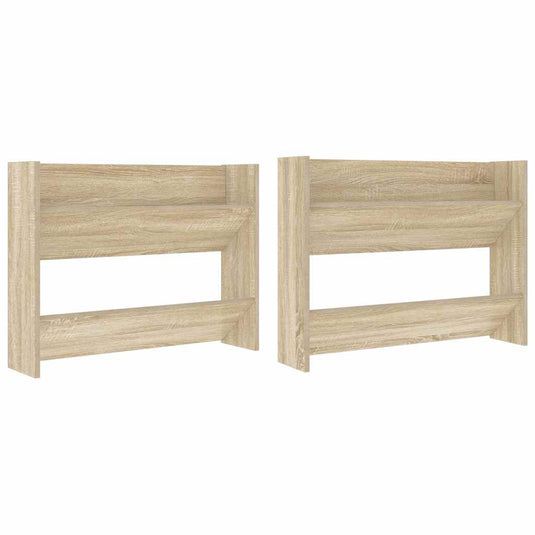 Vidaxl wandschoenenkasten 2 st 80x18x60 cm spaanplaat sonoma eiken
