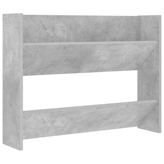 Vidaxl wandschoenenkast 80x18x60 cm bewerkt hout betongrijs