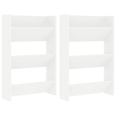 Vidaxl wandschoenenkasten 2 st 60x18x90 cm spaanplaat wit