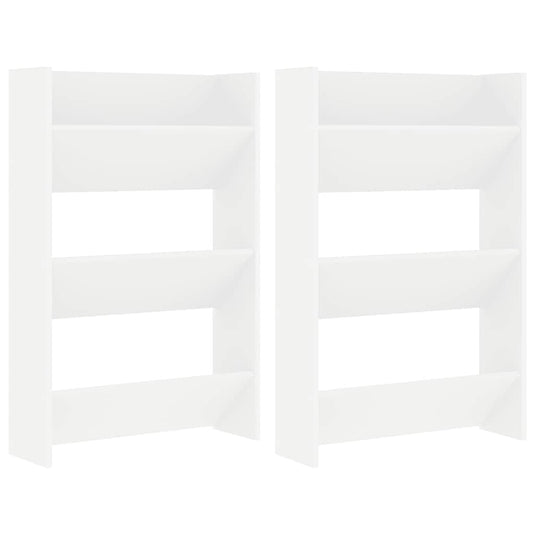 Vidaxl wandschoenenkasten 2 st 60x18x90 cm spaanplaat wit