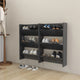 Vidaxl wandschoenenkasten 2 st 60x18x90 cm bewerkt hout grijs