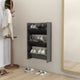 Vidaxl wandschoenenkast 60x18x90 cm bewerkt hout hoogglans grijs