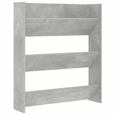 Vidaxl wandschoenenkast 80x18x90 cm spaanplaat betongrijs