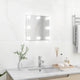 Vidaxl wandspiegel met led-lampen vierkant glas