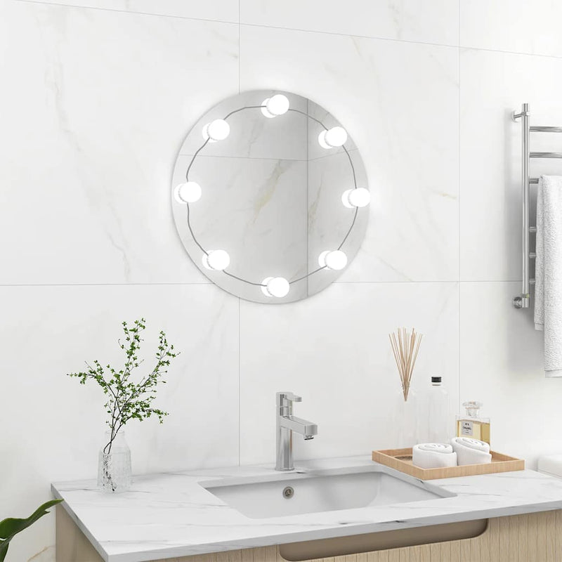 Afbeelding laden in galerijviewer, Vidaxl wandspiegel met led-lampen rond glas
