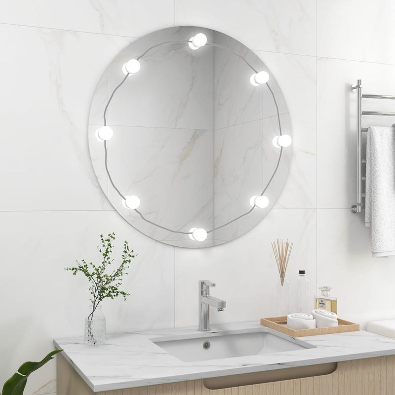 Load image into Gallery viewer, VidaXL Wandspiegel zonder lijst met LED-lampen rond glas
