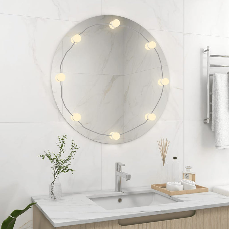 Load image into Gallery viewer, VidaXL Wandspiegel zonder lijst met LED-lampen rond glas
