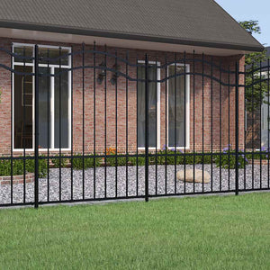 Vidaxl tuinhek met speerpunt zwart 239x150 cm gepoedercoat staal