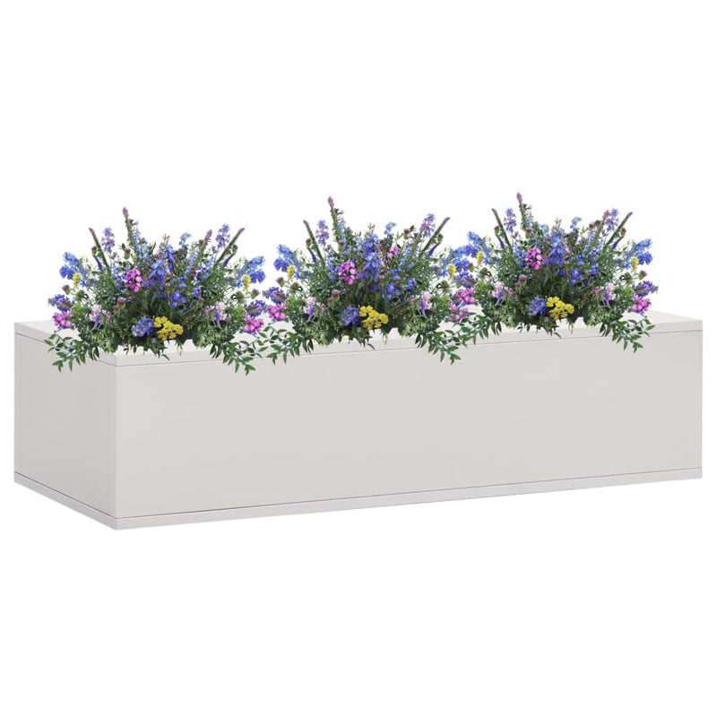 Load image into Gallery viewer, VidaXL Kantoorbloembak 90x40x23 cm staal lichtgrijs
