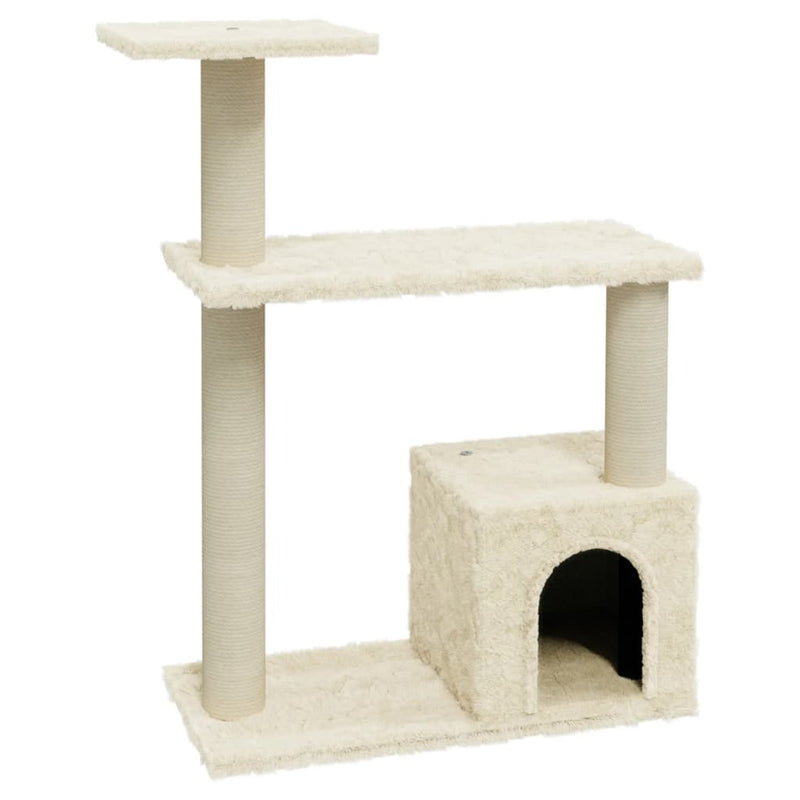 Load image into Gallery viewer, Vidaxl kattenkrabpaal met sisal krabpalen 70 cm crèmekleurig
