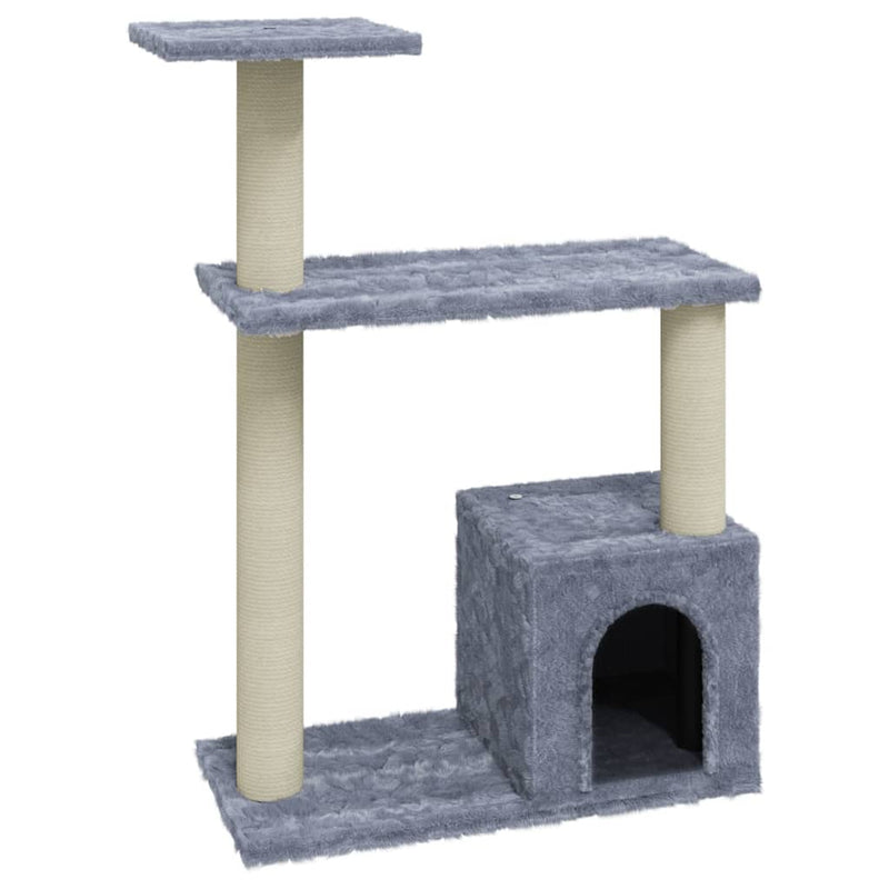 Load image into Gallery viewer, Vidaxl kattenkrabpaal met sisal krabpalen 70 cm lichtgrijs

