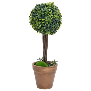 Vidaxl kunstplanten met pot 2 st buxus bolvorming 33 cm groen