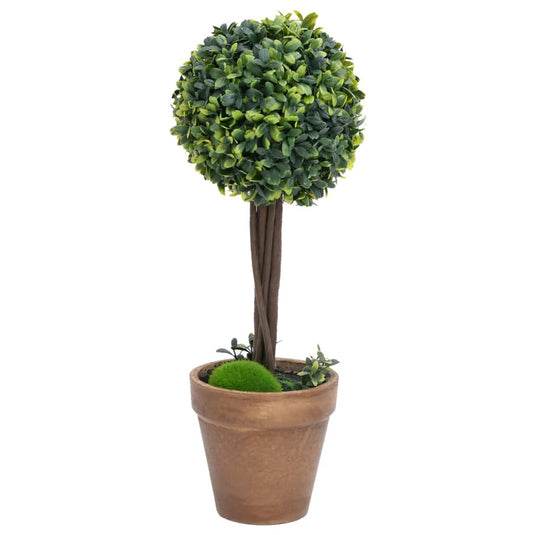 Vidaxl kunstplanten met pot 2 st buxus bolvorming 56 cm groen