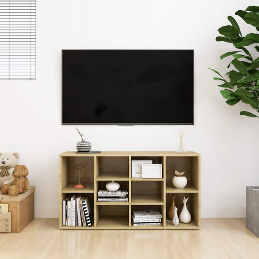 Vidaxl schoenenbank 103x30x55 cm bewerkt hout sonoma eikenkleurig