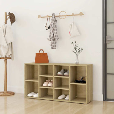 Vidaxl schoenenbank 103x30x55 cm bewerkt hout sonoma eikenkleurig