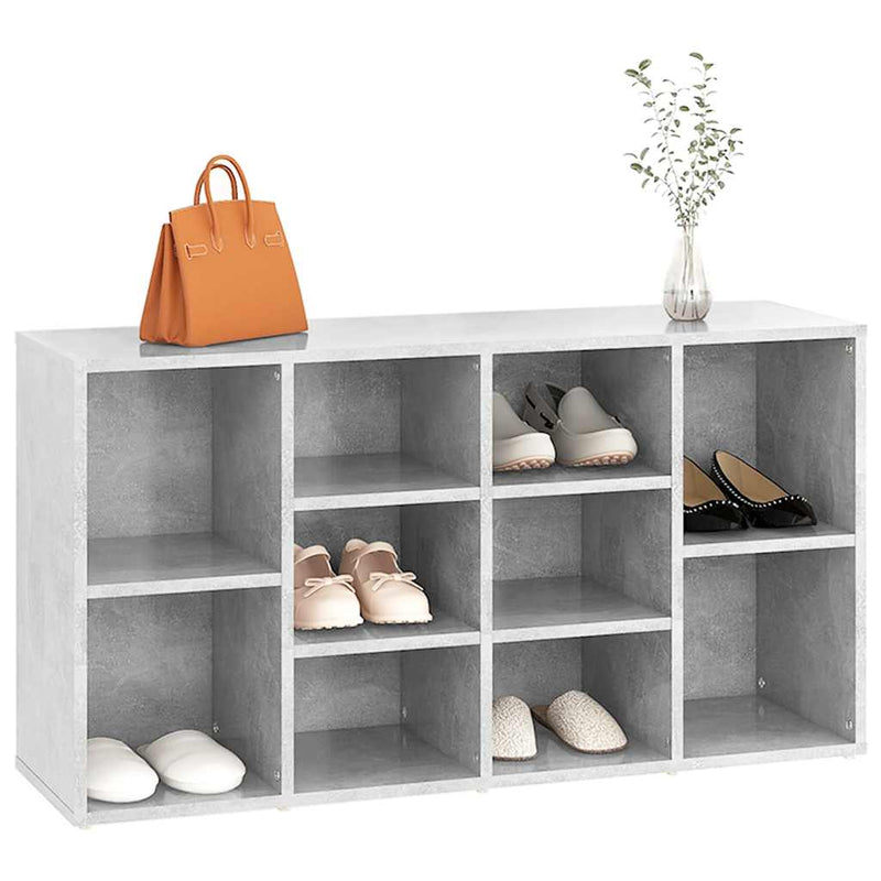 Load image into Gallery viewer, Vidaxl schoenenbank 103x30x55 cm bewerkt hout betongrijs
