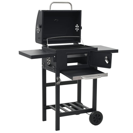 VidaXL Pizzaoven en barbecue 3-in-1 zwart