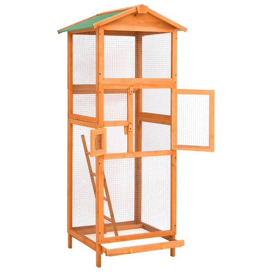 Vidaxl vogelkooi 68x62x166 cm massief vurenhout