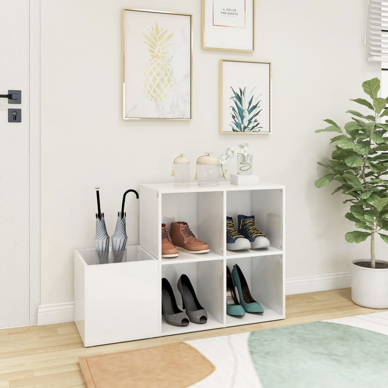 Load image into Gallery viewer, Vidaxl opbergkast 105x35,5x70 cm bewerkt hout hoogglans wit
