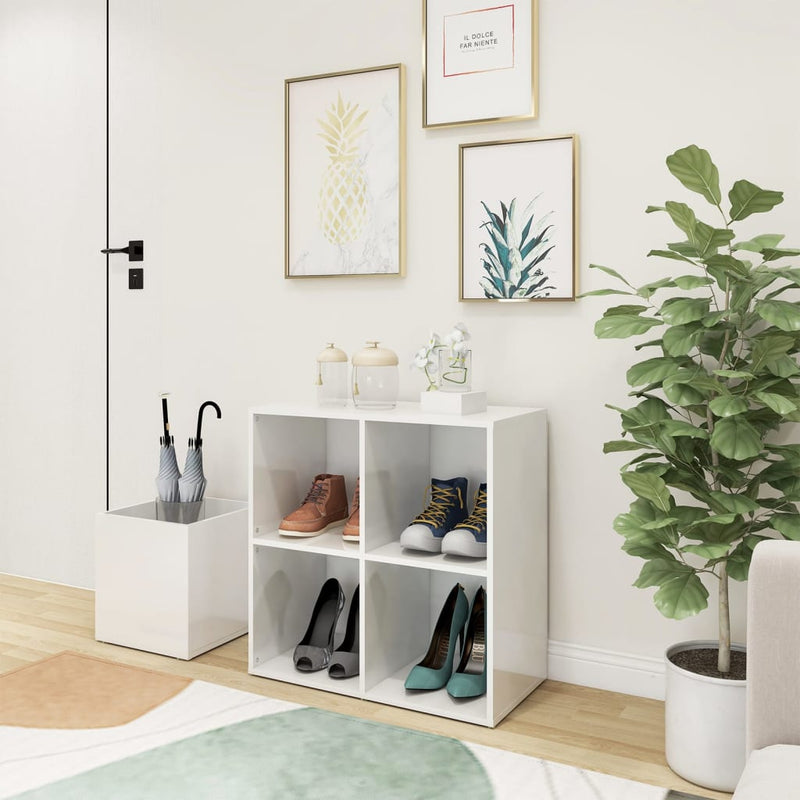 Load image into Gallery viewer, Vidaxl opbergkast 105x35,5x70 cm bewerkt hout hoogglans wit
