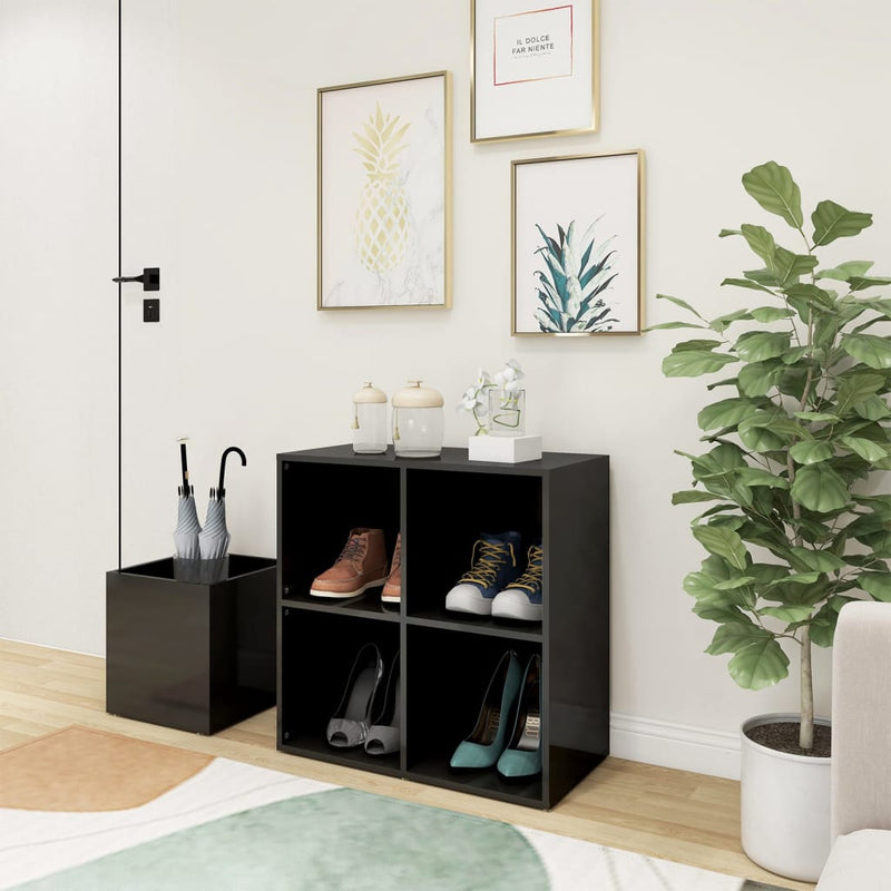 Load image into Gallery viewer, Vidaxl opbergkast 105x35,5x70 cm bewerkt hout hoogglans grijs
