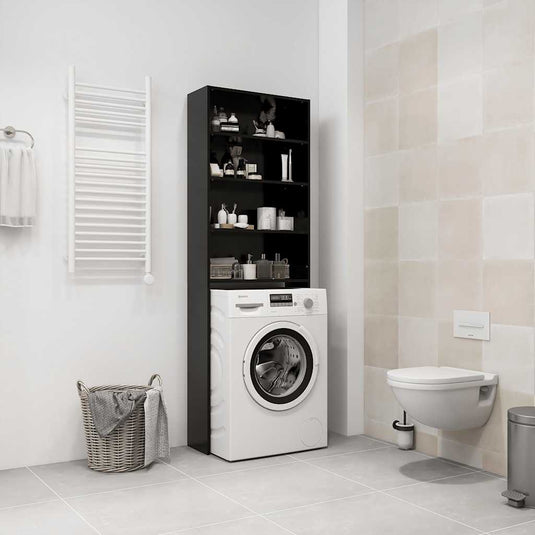 Vidaxl wasmachinekast 64x24x190 cm zwart