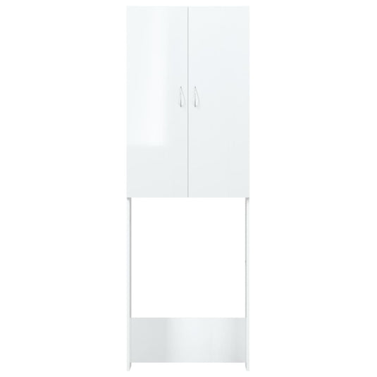 Vidaxl wasmachinekast 64x25,5x190 cm hoogglans wit