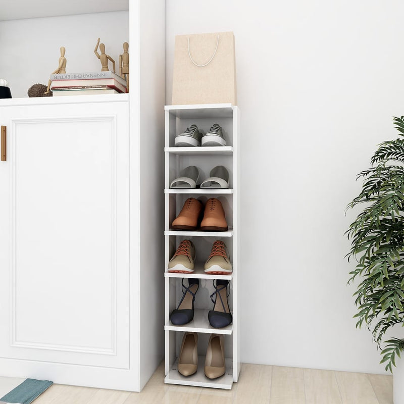 Load image into Gallery viewer, Vidaxl schoenenkast 27,5x27x102 cm bewerkt hout hoogglans wit
