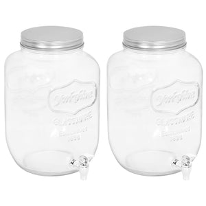 Vidaxl drankdispensers 2 st 8050 ml glas