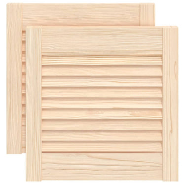 Vidaxl kastdeuren met lamellen 2 st 39,5x39,4 cm massief grenenhout