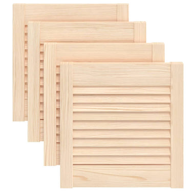 Vidaxl kastdeuren met lamellen 4 st 39,5x39,4 cm massief grenenhout