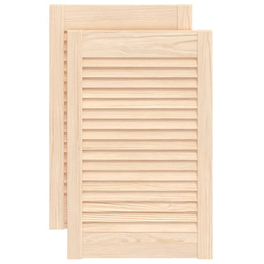 Vidaxl kastdeuren met lamellen 2 st 61,5x39,4 cm massief grenenhout