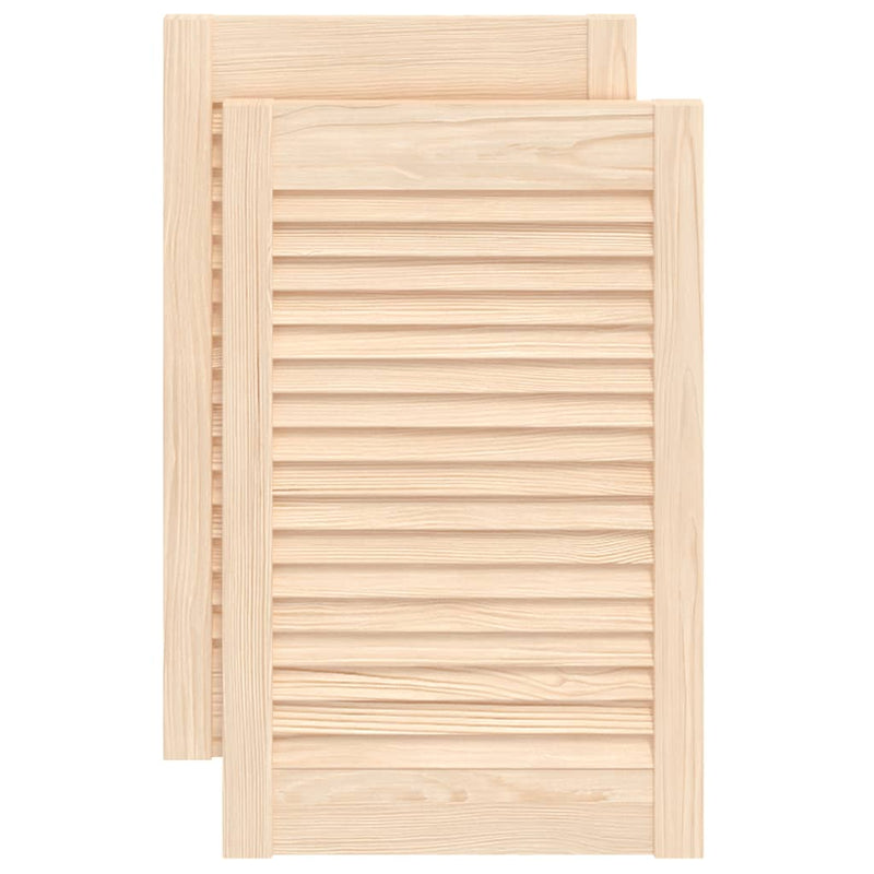 Load image into Gallery viewer, Vidaxl kastdeuren met lamellen 2 st 61,5x39,4 cm massief grenenhout
