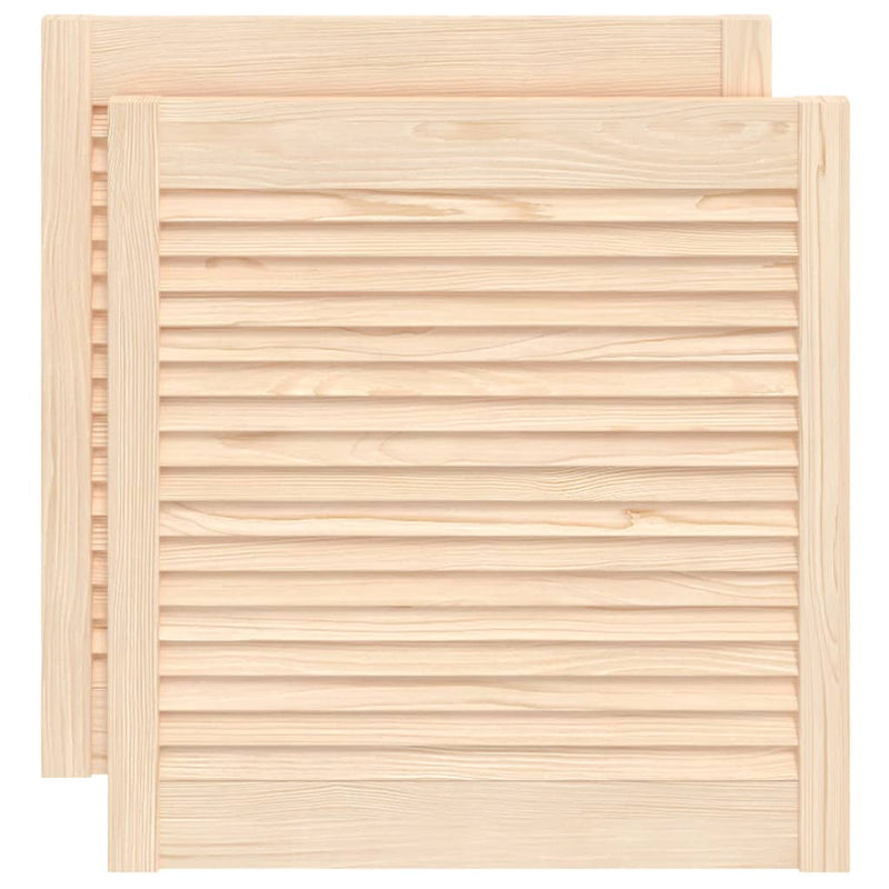 Load image into Gallery viewer, Vidaxl kastdeuren met lamellen 2 st 61,5x59,4 cm massief grenenhout
