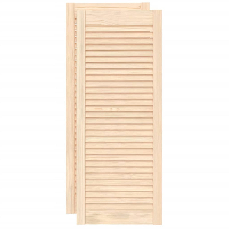 Load image into Gallery viewer, Vidaxl kastdeuren met lamellen 2 st 99,3x39,4 cm massief grenenhout

