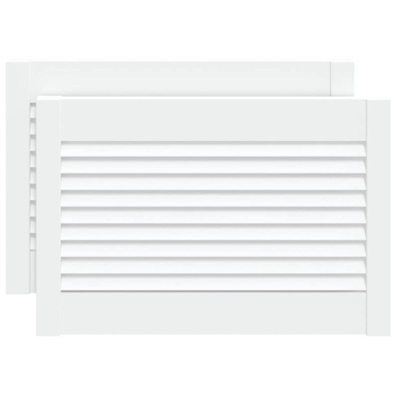 Load image into Gallery viewer, Vidaxl kastdeuren met lamellen 2 st 39,5x59,4 cm grenenhout wit
