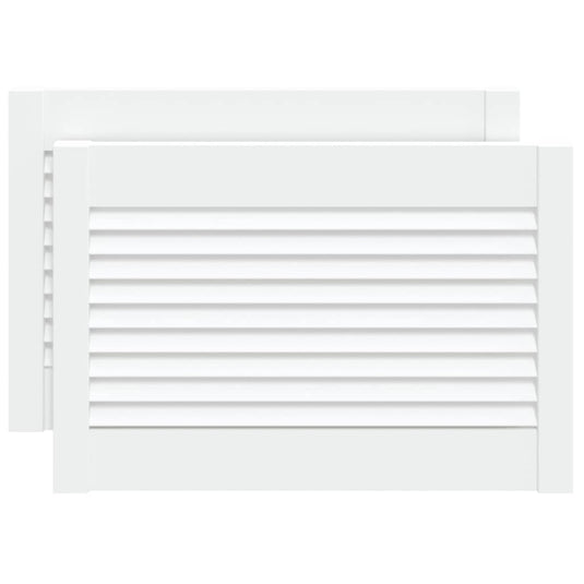 Vidaxl kastdeuren met lamellen 2 st 39,5x59,4 cm grenenhout wit