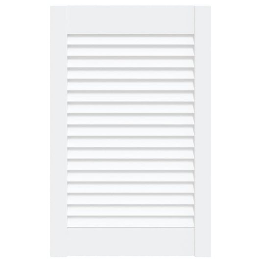 Vidaxl kastdeur met lamellen 61,5x39,4 cm massief grenenhout wit