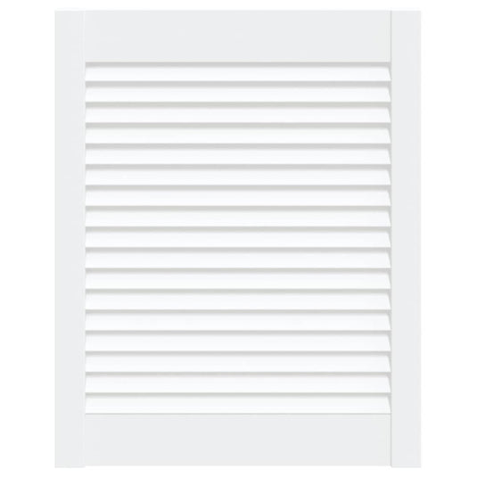 Vidaxl kastdeur met lamellen 61,5x49,4 cm massief grenenhout wit