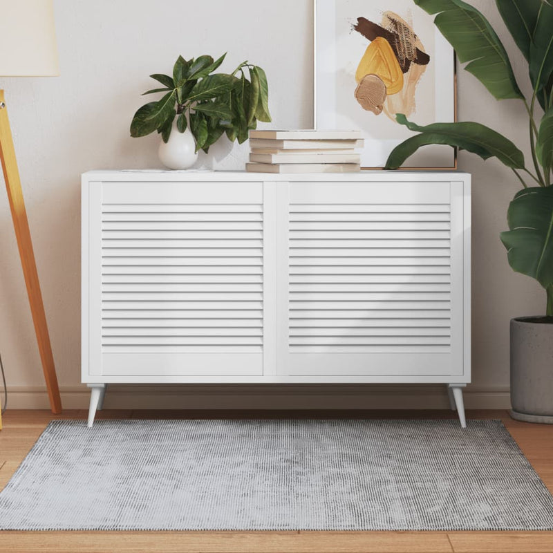 Load image into Gallery viewer, Vidaxl kastdeuren met lamellen 2 st 61,5x59,4 cm grenenhout wit
