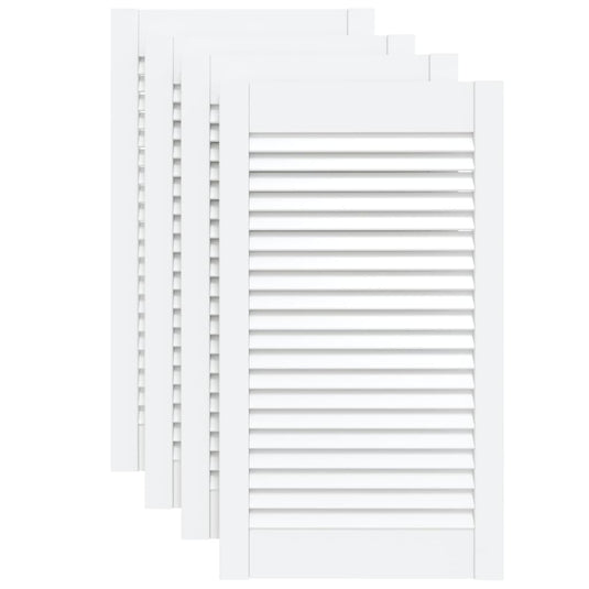 Vidaxl kastdeuren met lamellen 4 st 69x39,4 cm massief grenenhout wit