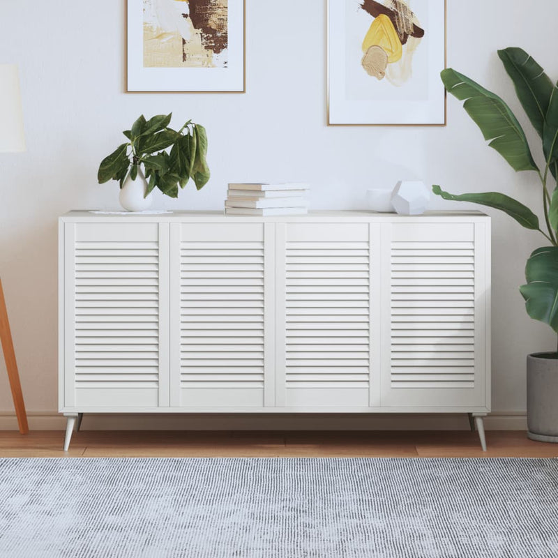 Load image into Gallery viewer, Vidaxl kastdeuren met lamellen 4 st 69x39,4 cm massief grenenhout wit
