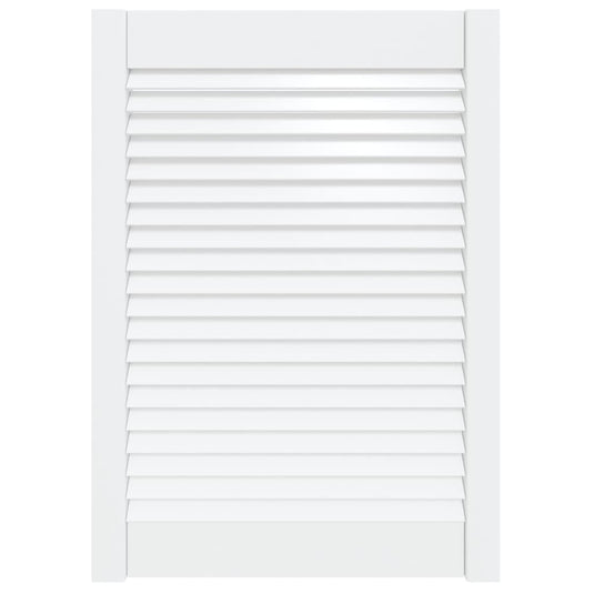 Vidaxl kastdeur met lamellen 69x49,4 cm massief grenenhout wit