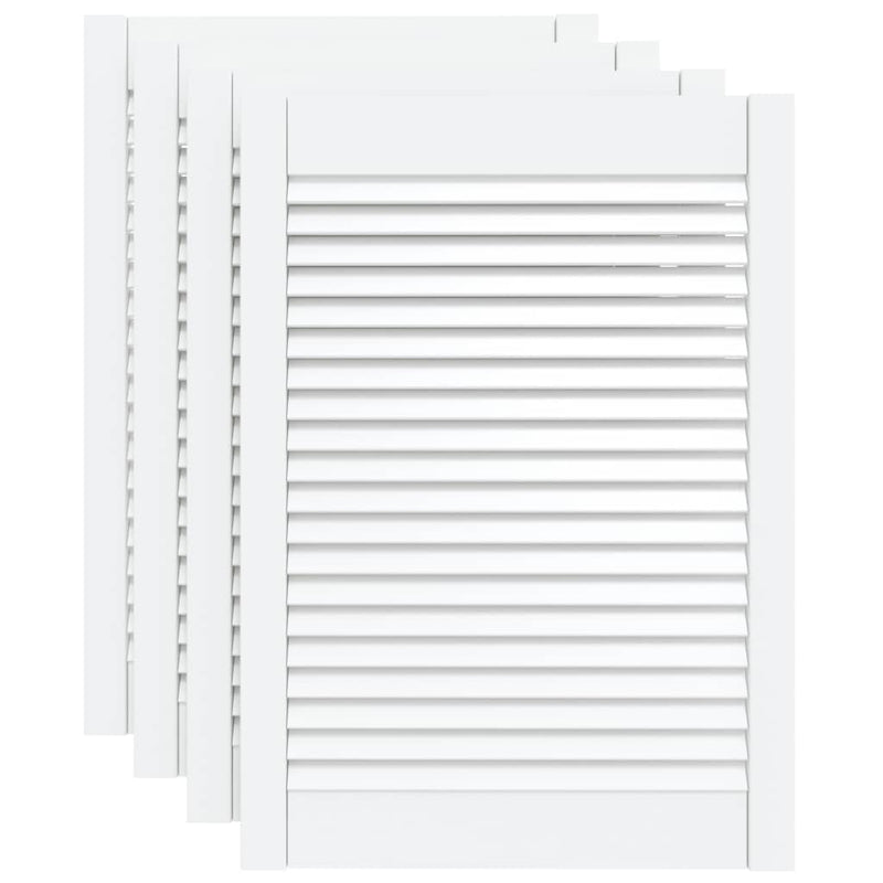 Load image into Gallery viewer, Vidaxl kastdeuren met lamellen 4 st 69x49,4 cm massief grenenhout wit
