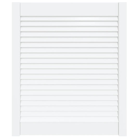 Vidaxl kastdeur met lamellen 69x59,4 cm massief grenenhout wit